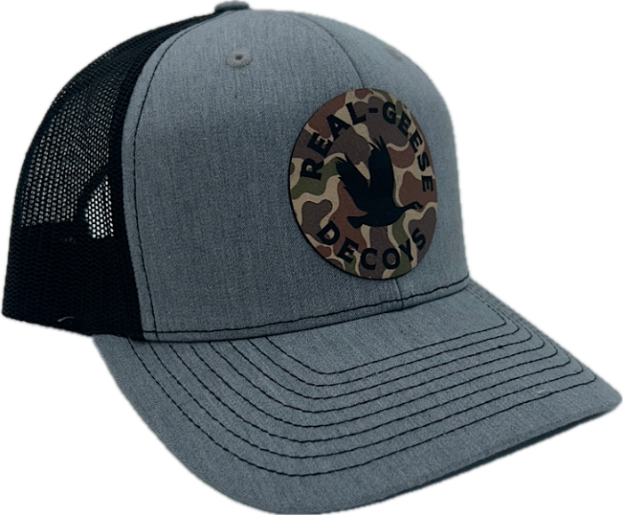 Heather/Black- Camo Patch Hat